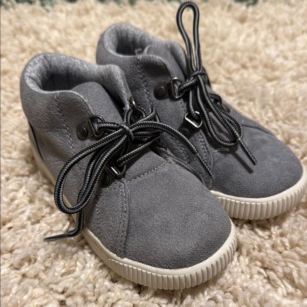 Grey suede lace up sneakers